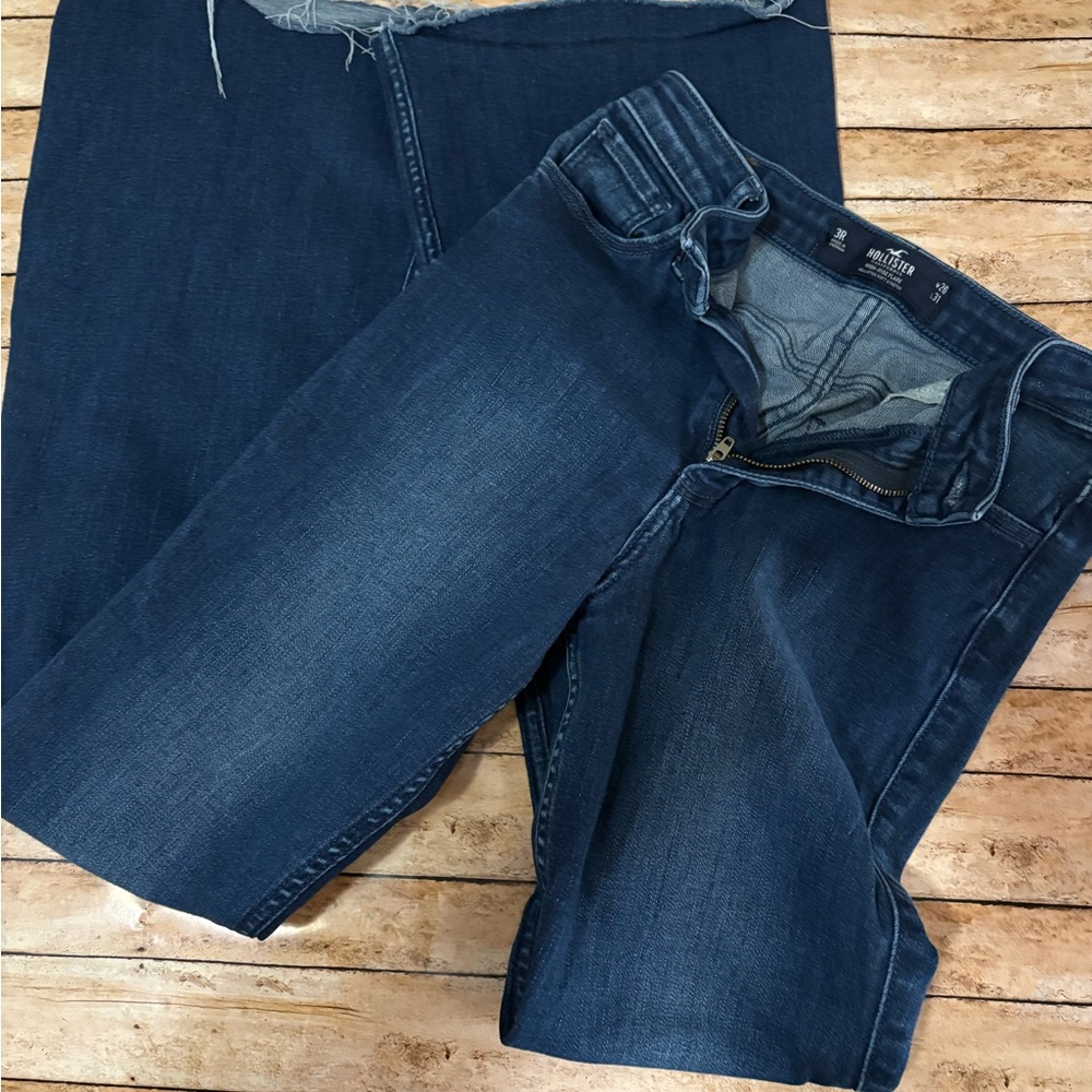 Hollister Women's Dark Blue Flare Jeans